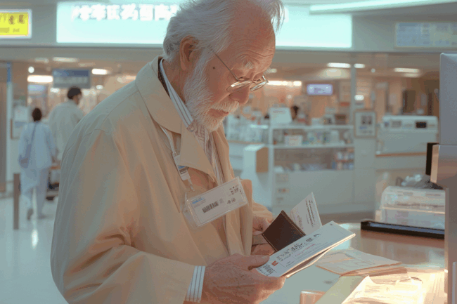 u8922936522_An_elderly_Japanese_man_paying_medical_fees_at_a__c8cd49a6-6d55-46d7-a612-6338fb40c61d_1