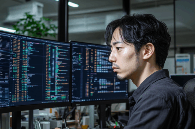 u8922936522_Japanese_accountant_working_at_a_desk_with_two_mo_dce67aff-d55c-494f-ab74-da18a5b6426a_3