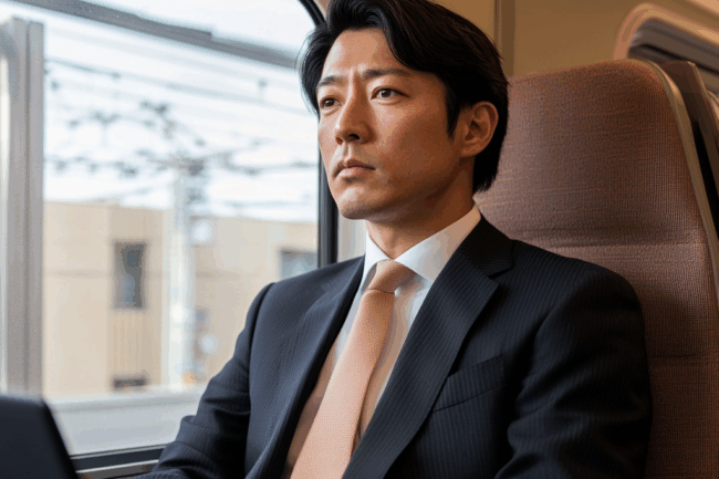 u8922936522_Japanese_businessman_in_a_suit_sitting_in_Shinkan_0fea1e8b-a293-46df-98e2-544cbab21a91_2