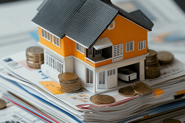 u8922936522_Japanese_house_placed_on_a_stack_of_tax_documents_5c2ea6d7-9420-4e81-94f5-9af1bb59da47_1