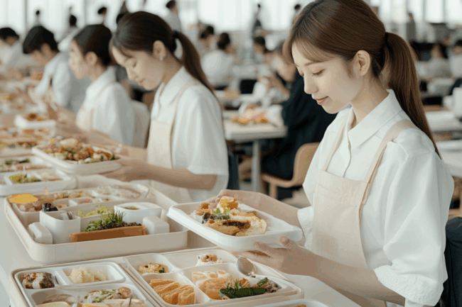 u8922936522_Japanese_office_workers_eating_lunch_in_a_company_468b7255-a918-4197-98e4-51a2e767f238_0