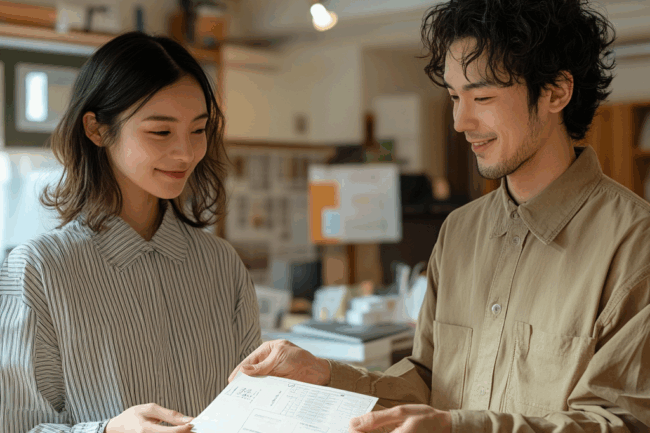 u8922936522_Japanese_small_business_owner_handing_paycheck_to_457a4a3a-6955-4faa-a705-033f48006e51_2