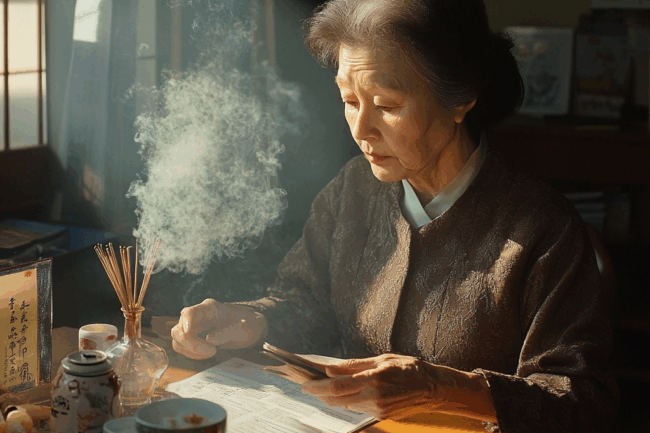 u8922936522_Japanese_woman_looking_at_her_deceased_parents_ph_a05208b4-e8c6-4daa-abaf-d286bc6880ca_0