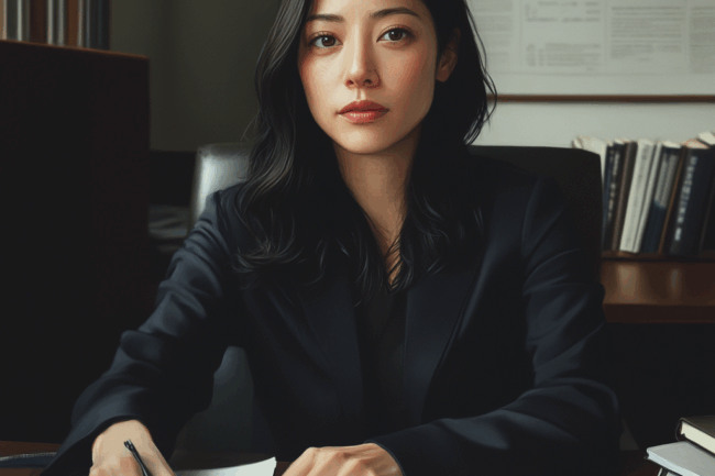 u8922936522_Japanese_woman_sitting_in_a_modern_lawyers_office_c15e9dac-de6e-4bae-a1d0-a9c6defc0707_0