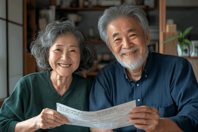 u8922936522_Smiling_Japanese_elderly_couple_reading_a_pension_239b54e8-6697-4ef2-aa7c-656aa5518fb1_0