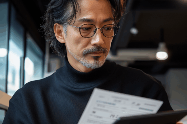 インボイスを見る社長 (2)