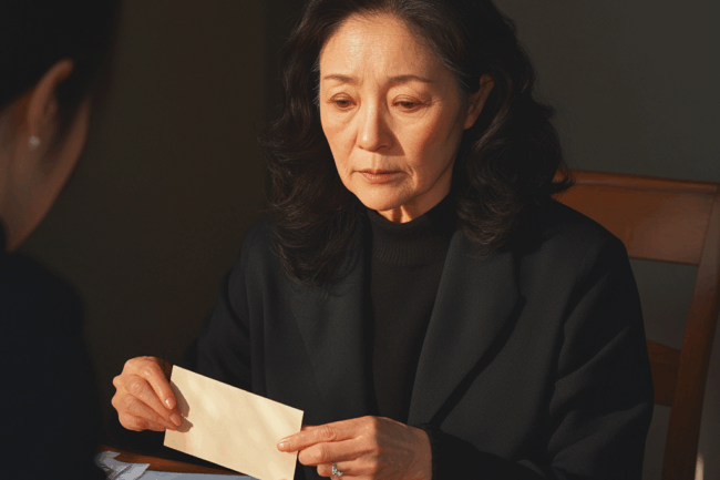 生命保険を受け取る女性