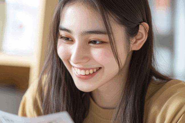 賃上げで喜ぶ女性