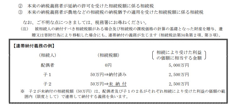 連帯納税義務国税庁２