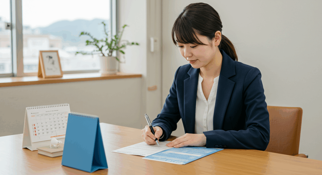 青色申告をする女性
